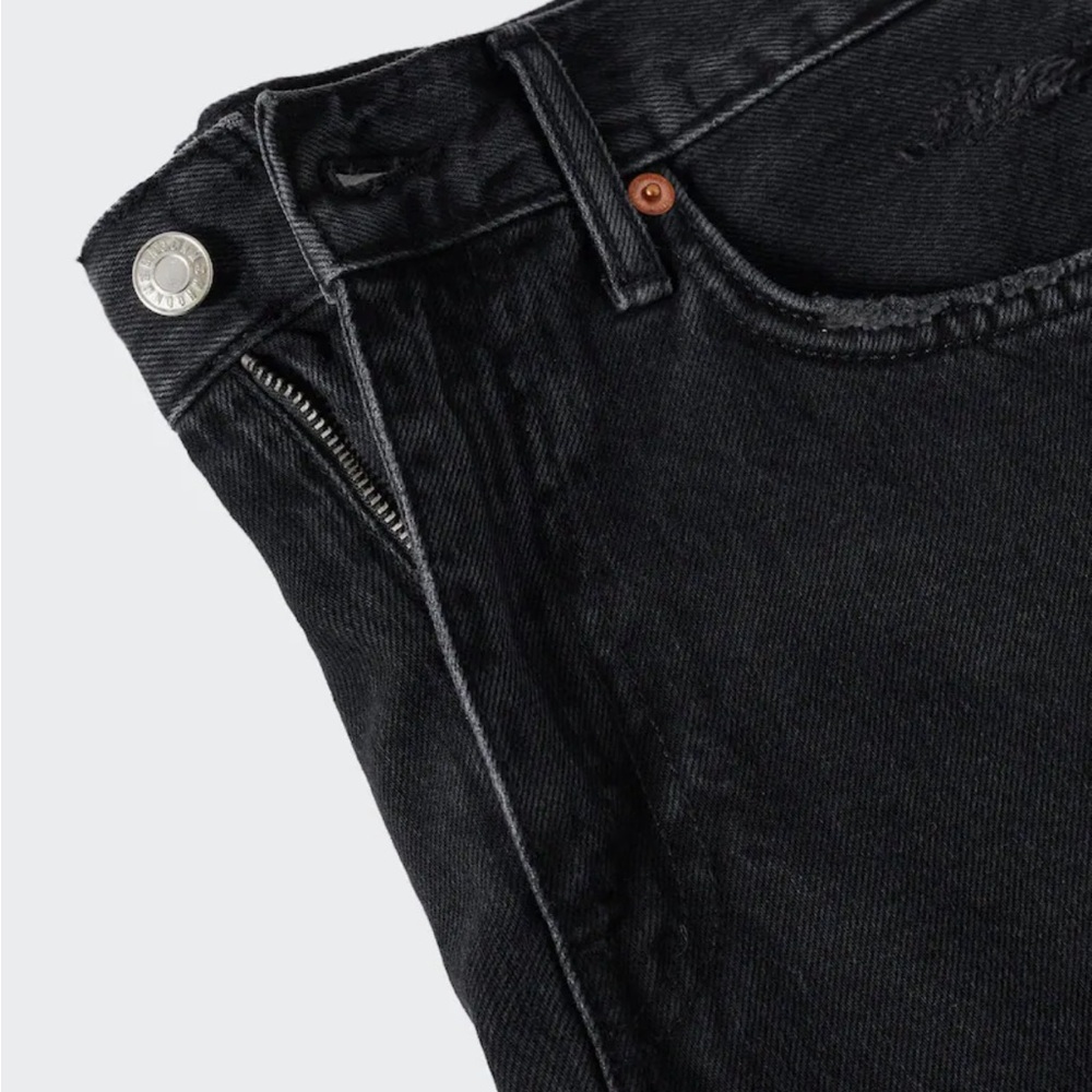 NWT Mango Black Denim Mini Skirt with Frayed Hem size small - Picture 5 of 16